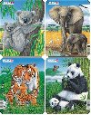 Puzzle MINI - Koala,slon,tygr,panda/8 dlk (4 druhy) - Larsen
