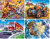 Puzzle MINI - MIX-pirti,traktor,truck,vlak/8 dlk (4 druhy) - Larsen