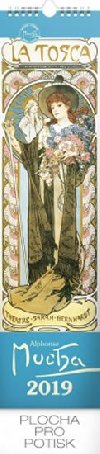 Alfons Mucha 2019 - nstnn kalend 12 x 48 cm vzankov - Alfons Mucha