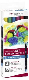 Tombow ABT Dual Pen Brush Sada oboustrannch ttcovch fix - Primary colours 6 ks - neuveden