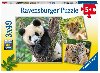 Ravensburger Puzzle - Panda, tygr a lev 3x49 dlk - neuveden