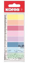 Kores Pastelov zloky Index Strips na pravtku - 8 barev (25 lstk kad barvy) - neuveden