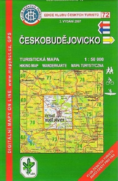eskobudjovicko - turistick mapa KT 1:50 000 slo 72 - Klub eskch Turist