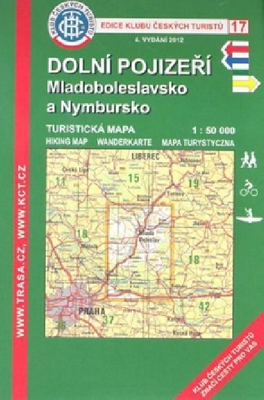 Doln Pojize, Mladoboleslavsko a Nymbursko - turistick mapa KT 1:50 000 slo 17 - Klub eskch Turist