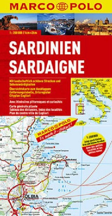 Sardinie automapa 1:200 000 (Marco Polo) - Marco Polo