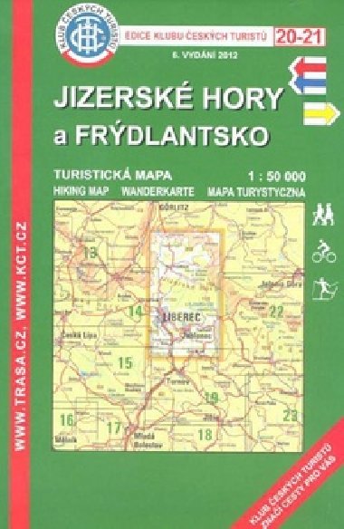 Jizersk hory a Frdlantsko - turistick mapa KT slo 20-21 - Klub eskch Turist