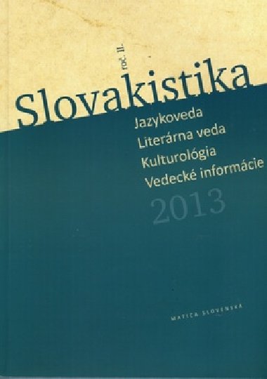 SLOVAKISTIKA 2013 - Imrich Sedlk