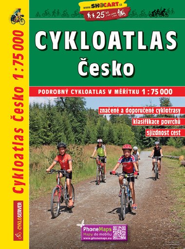 Cykloatlas esko 1:75 000 - znaen a doporuen trasy, klasifikace povrch, sjzdnost cest - ShoCart