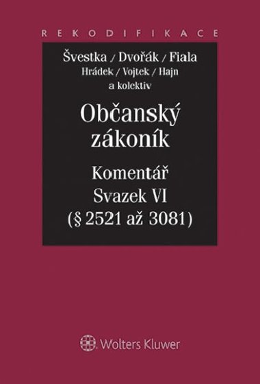Obansk zkonk Koment - Svazek 6 - Relativn majetkov prva 2.st - Ji vestka; Jan Dvok; Josef Fiala