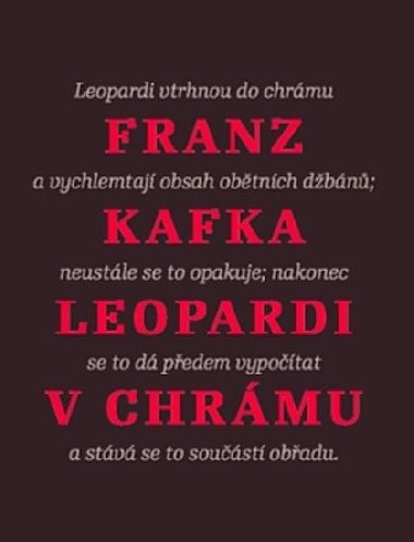 Leopardi v chrmu - Franz Kafka