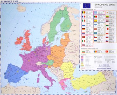 Evropsk unie - 1:5 200 000 Laminovan mapa s litami - Kartografie