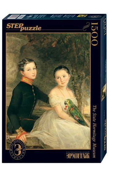 Puzzle 1500 Robertson Dti s papoukem (ze sbrek ruskch muze) - neuveden