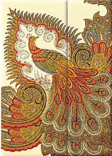 Zpisnk - Swirling Peacock - Ivory Wrap, midi 120x170 - Paperblanks