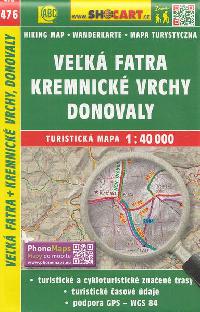 Veĺká Fatra - Kremnické vrchy - Donovaly mapa Shocart 1:40 000 číslo 476 - Shocart