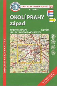 Okol Prahy - zpad 1:50 000 - mapa KT slo 36 - Klub eskch Turist