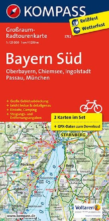 Bayern Sd set 2 map mapa Kompass slo 3712 1:125000 - Kompass