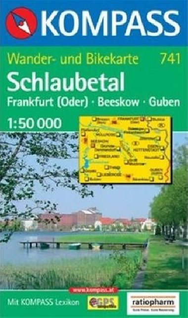 Schlaubetal - Frankfurt (Oder) - Beeskow - Guben mapa Kompass slo 741 1:50 000 - Kompass