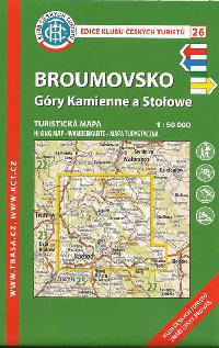 Broumovsko Gry Kamienne a Stolowe - turistick mapa KT 1:50 000 slo 26 - Klub eskch Turist