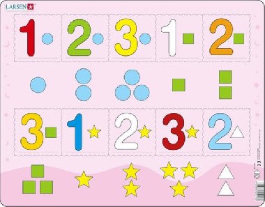 Puzzle MAXI - Čísla 1-3 s grafickými znaky/10 dílků - Larsen
