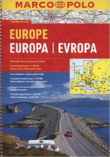 Evropa - Europa - atlas spirla 1:800 000 (Marco Polo) - Marco Polo