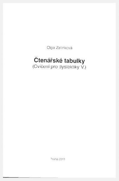tensk tabulky - cvien pro dyslektiky V. - Olga Zelinkov