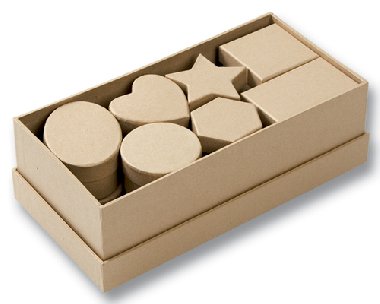 Drkov krabiky rznch tvar, 15 kus, prodn barva - 