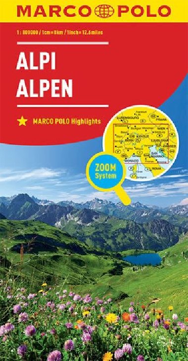Alpy mapa 1:800 000 (ZoomSystem) - Marco Polo