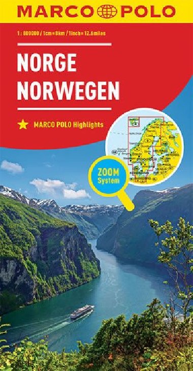 Norsko mapa 1:800 000 (ZoomSystem) - Marco Polo