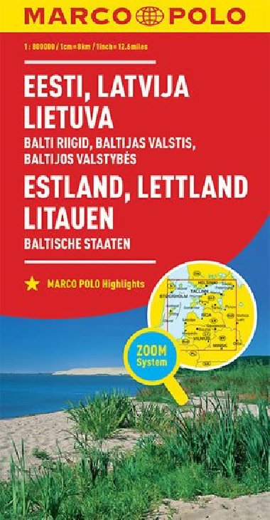 Estonsko - Litva - Lotysko - mapa 1:800 000 (ZoomSystem) - Marco Polo