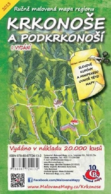 Krkonoe a Podkrkono - malovan mapa - Malovan Mapy