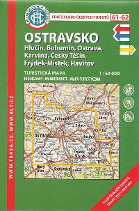 Ostravsko - Hlun, Bohumn, Ostrava, Karvin, esk Tn, Frdek-Mstek, Havov - turistick mapa KT 1:50 000 slo 61-62 - Klub eskch Turist