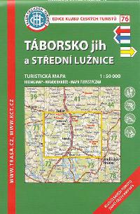 Tborsko jih a Stedn Lunice - turistick mapa KT 1:50 000 slo 76 - Klub eskch Turist
