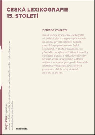 esk lexikografie 15. stolet - Kateina Volekov