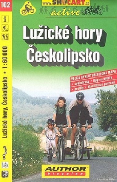Lužické hory Českolipsko 1:60 000 - cyklomapa Shocart číslo 102 - ShoCart