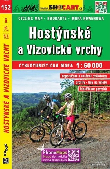 Hostýnské a Vizovické vrchy 1:60 000 - cyklomapa Shocart číslo 152 - ShoCart