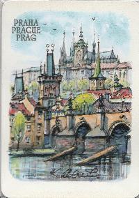 Magnet Praha akvarel Hradany - Karel Stola