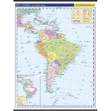 Jižní Amerika - školní nástěnná politická mapa 1:10 mil./96x126,5 cm - neuveden