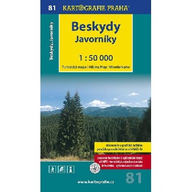 81 - Beskydy Javornky/1:50 tis. (turistick mapa) - neuveden