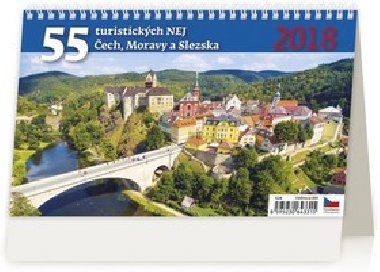 55 turistickch nej ech, Moravy a Slezska - stoln kalend 2018 - Helma