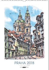 Praha akvarel mini - nstnn kaledn 2018 - Karel Stola