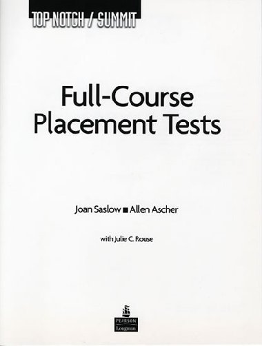 Top Notch/Summit Full Course Placement Tests with Audio CD - Saslow Joan M.