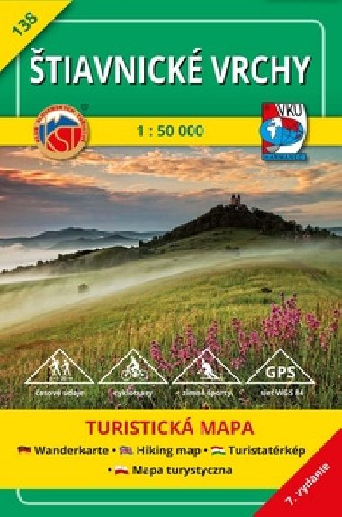 Štiavnické vrchy - mapa 1:50 000 VKÚ číslo 138 - Vojenský kartografický ústav