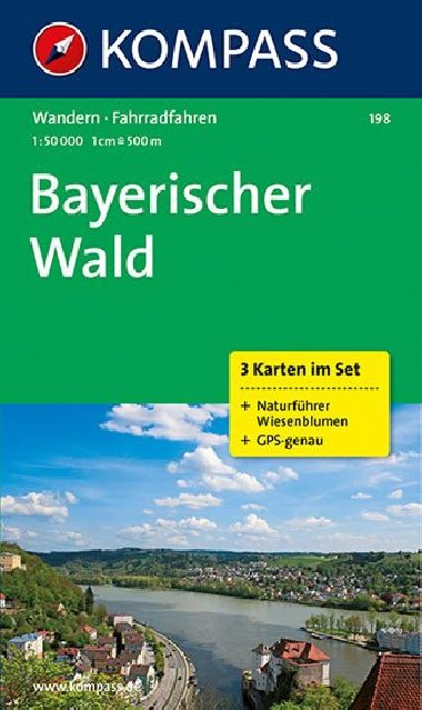 Bayerischer Wald - 3 mapy Kompass 1:50 000 slo 198 - Kompass