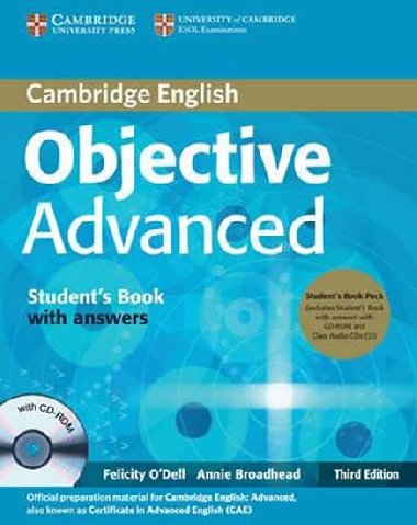 Objective Advanced 3rd Edition Students Book Pack (Students Book with answers with CD-ROM and Class Audio CDs (3)) - ODell Felicity