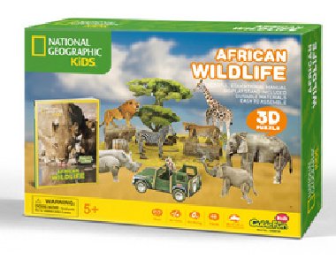 Puzzle 3D Africk divoina NG 69 dlk - HM Studio