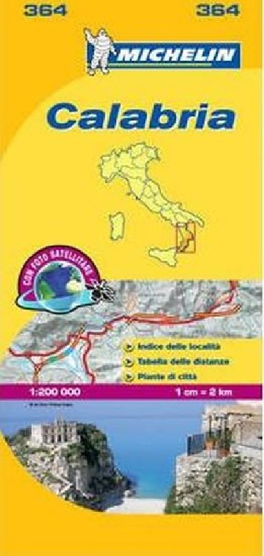 Calabria Map - 1:200 000 (364 Michelin) - neuveden