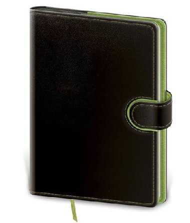 Zápisník Flip B6 linkovaný - černo/zelená - neuveden