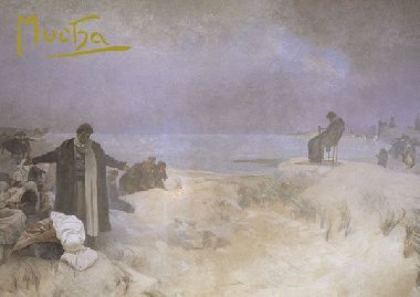 Pohled Alfons Mucha  - Jan Amos Komensk, krtk (Slovansk epopej) - neuveden