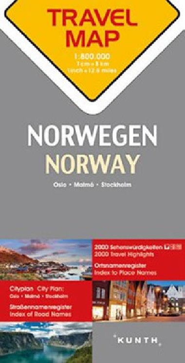 Norsko  1:800T  TravelMap KUNTH - neuveden
