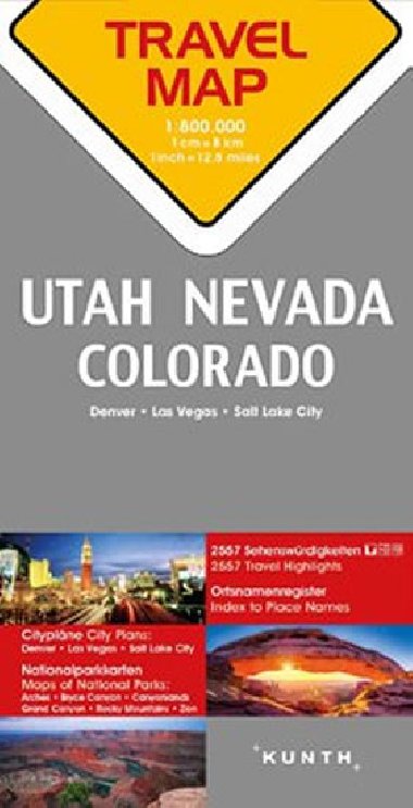 Utah / Nevada / Colorado  1:800T  TravelMap KUNTH - neuveden